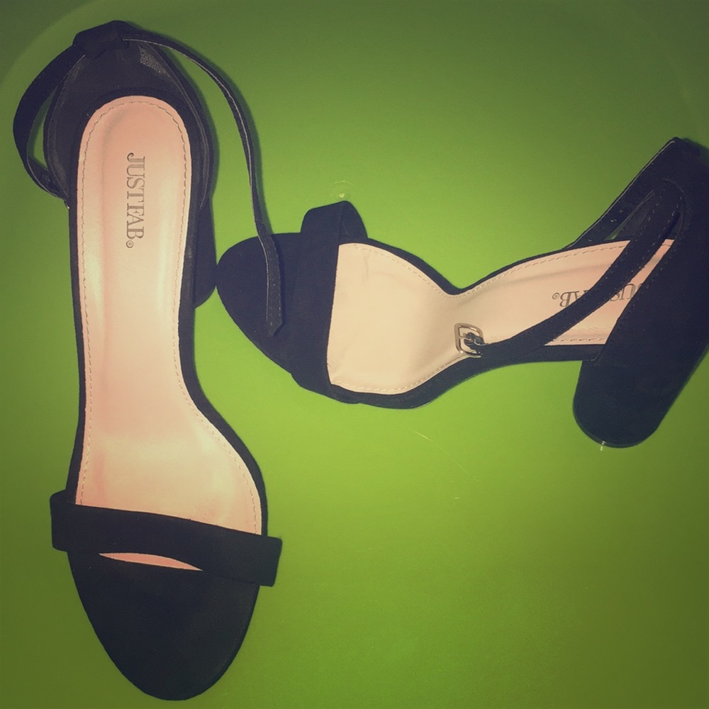 JustFab black heeled sandals